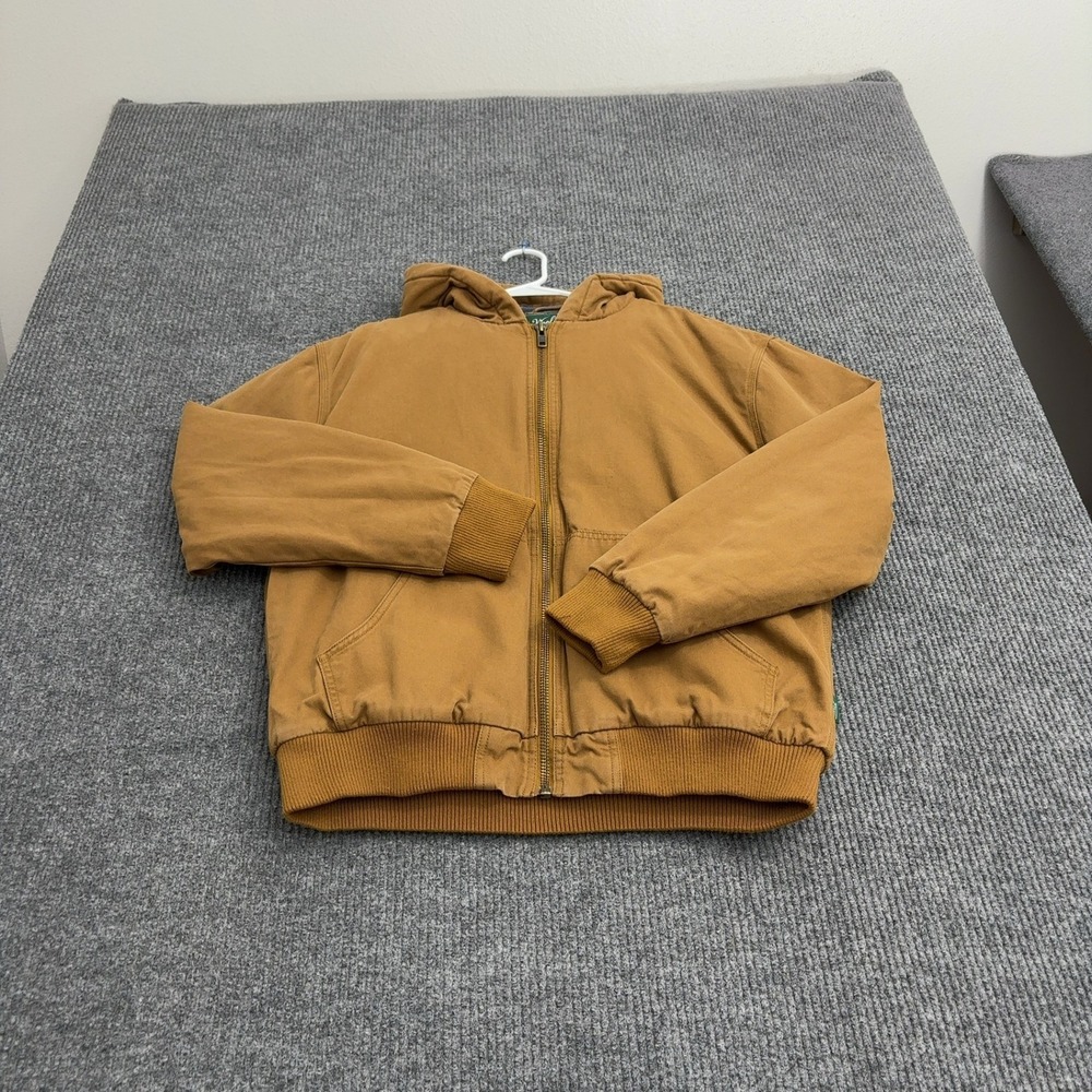 Woolrich Jacket Men M Brown Cotton Canvas Hooded Flannel Lined Workwear Gorpcore